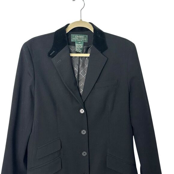 Ralph Lauren Vintage Wool Velvet Collar Long Equestrian Riding Jacket| Size 10P - Picture 3 of 12